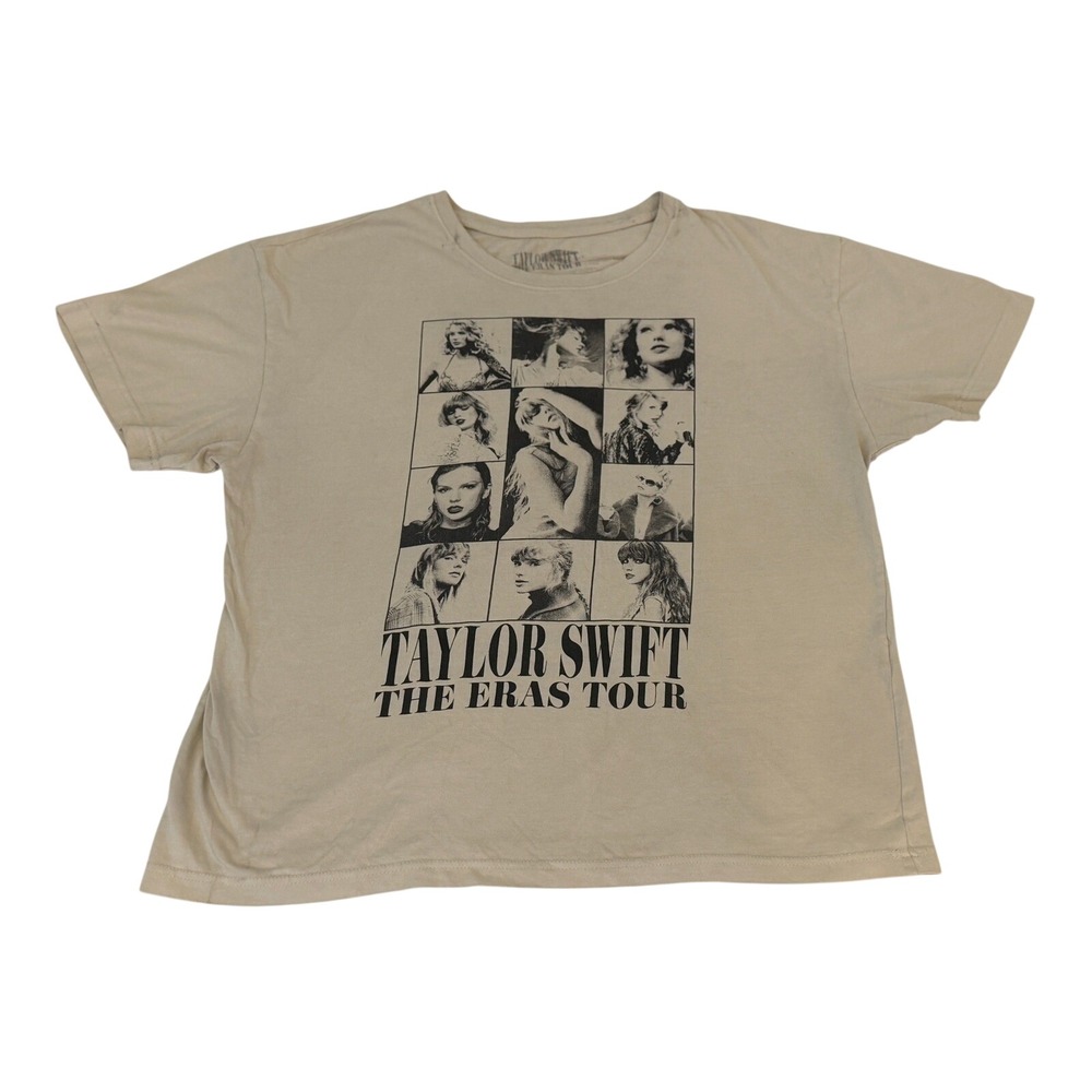 Taylor Swift The Eras Tour 2023-2024 Beige Graphic T-Shirt XL Tour Dates